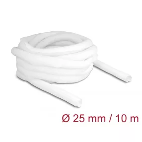   Delock Fonott kábelharisnya önzáródó 10 m x 25 mm fehér (DL-20816)