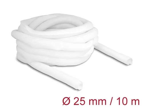 Delock Fonott kábelharisnya önzáródó 10 m x 25 mm fehér (DL-20816)