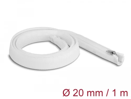 Delock Befont karmantyú zipzáras szorítóval hőállóság egészen 1 m x 20 mm-es fehér (DL-20821)