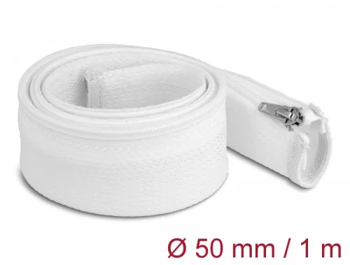 Delock Befont karmantyú zipzáras szorítóval hőállóság egészen 1 m x 50 mm-es fehér (DL-20823)