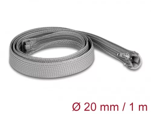 Delock Befont karmantyú zipzáras szorítóval hőállóság egészen 1 m x 20 mm-es szürke (DL-20824)
