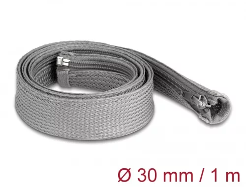 Delock Befont karmantyú zipzáras szorítóval hőállóság egészen 1 m x 30 mm-es szürke (DL-20825)