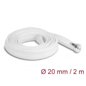   Delock Befont karmantyú zipzáras szorítóval hőállóság egészen 2 m x 20 mm-es fehér (DL-20827)