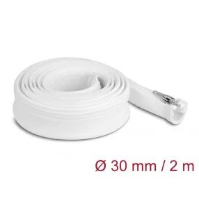   Delock Befont karmantyú zipzáras szorítóval hőállóság egészen 2 m x 30 mm-es fehér (DL-20828)