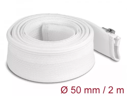 Delock Befont karmantyú zipzáras szorítóval hőállóság egészen 2 m x 50 mm-es fehér (DL-20829)