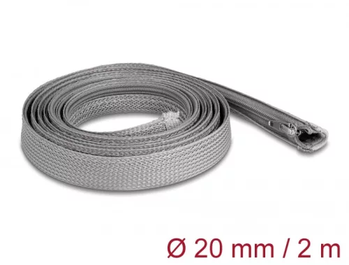 Delock Befont karmantyú zipzáras szorítóval hőállóság egészen 2 m x 20 mm-es szürke (DL-20830)