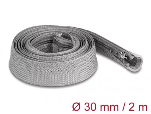 Delock Befont karmantyú zipzáras szorítóval hőállóság egészen 2 m x 30 mm-es szürke (DL-20831)