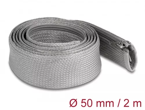 Delock Befont karmantyú zipzáras szorítóval hőállóság egészen 2 m x 50 mm-es szürke (DL-20832)