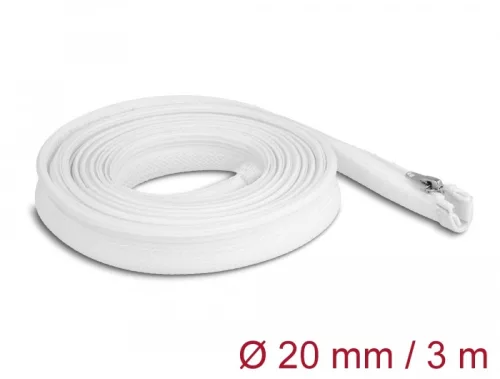Delock Befont karmantyú zipzáras szorítóval hőállóság egészen 3 m x 20 mm-es fehér (DL-20833)