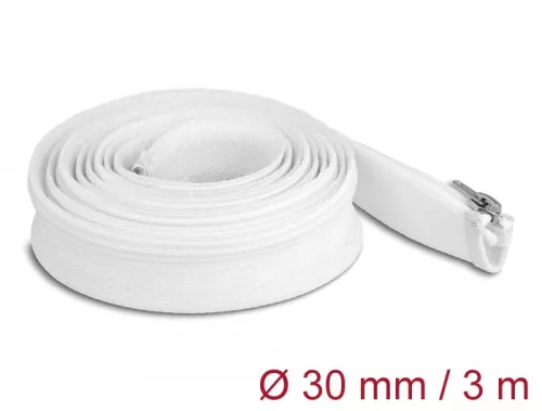 Delock Befont karmantyú zipzáras szorítóval hőállóság egészen 3 m x 30 mm-es fehér (DL-20834)