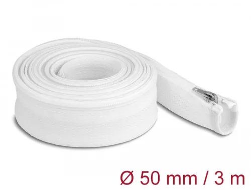 Delock Befont karmantyú zipzáras szorítóval hőállóság egészen 3 m x 50 mm-es fehér (DL-20835)