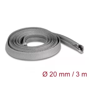   Delock Befont karmantyú zipzáras szorítóval hőállóság egészen 3 m x 20 mm-es szürke (DL-20836)