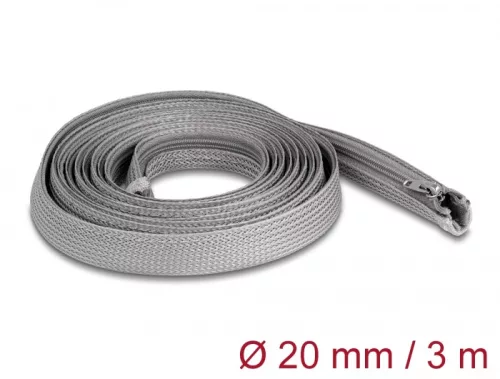 Delock Befont karmantyú zipzáras szorítóval hőállóság egészen 3 m x 20 mm-es szürke (DL-20836)