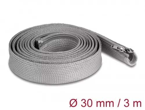 Delock Befont karmantyú zipzáras szorítóval hőállóság egészen 3 m x 30 mm-es szürke (DL-20837)