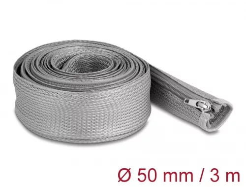 Delock Befont karmantyú zipzáras szorítóval hőállóság egészen 3 m x 50 mm-es szürke (DL-20838)