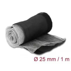   Delock Hőellenálló EMI Shielding fonott borítás tépőzáras rögzítővel, 1 m x 25 mm méretű, fekete (DL-20842)