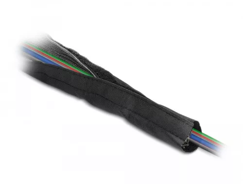 Delock Hőellenálló EMI Shielding fonott borítás tépőzáras rögzítővel, 1 m x 30 mm méretű, fekete (DL-20843)