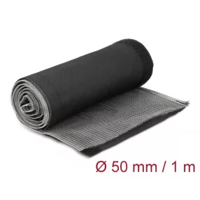   Delock Hőellenálló EMI Shielding fonott borítás tépőzáras rögzítővel, 1 m x 50 mm méretű, fekete (DL-20844)
