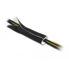   Delock Hajlékony neoprén kábel borító tépőzáras rögzítővel 1,5 m x 135 mm fekete / fehér (DL-20864)