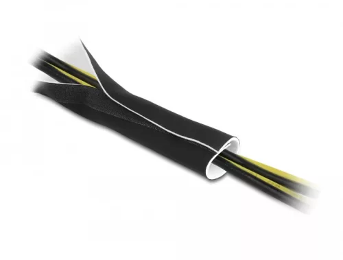Delock Hajlékony neoprén kábel borító tépőzáras rögzítővel 3 m x 135 mm fekete / fehér (DL-20865)