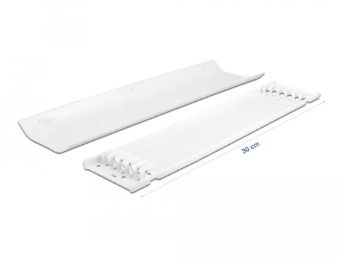 Delock Öntapadós kábelcsatorna 85 x 10 mm foglalatú és 300 mm hosszú, 2 db. fehér (DL-20886)