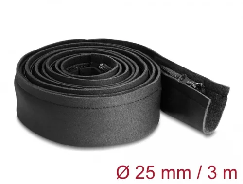Delock Kábelbújtató neoprén hajlékony zipzárral 3 m x 100 mm fekete színű (DL-20914)