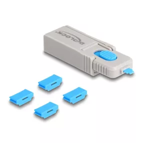   Delock HDMI port blokkoló szett HDMI anya portokhoz 4 db. + lezáró eszköz (DL-20924)