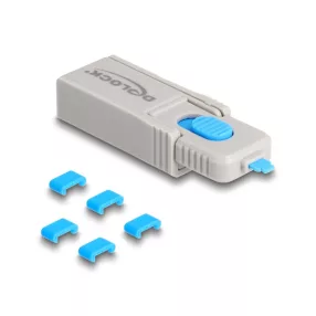   Delock Type-C  port blokkoló szett Type-C  anya portokhoz 5 db. + lezáró eszköz (DL-20926)