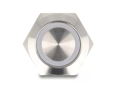 Delock Nyomógomb beszereléshez 19 mm 4 db. csavarhely LED fehér (DL-20977)