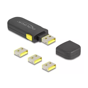   Delock USB port blokkoló szett A-típusú USB anya portok számára, 4 db. + lezáró eszköz (DL-22031)