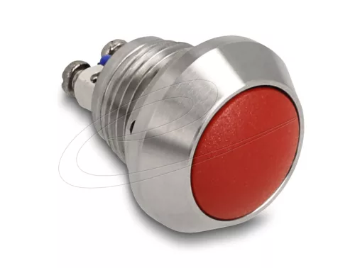 Delock Nyomógomb installáláshoz 12 mm 2 db. csavaros kapocs piros (DL-22033)