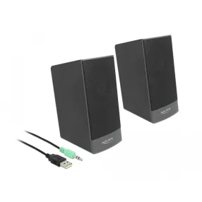   Delock USB sztereo 2.0 hangfal 3,5 mm-es sztereo jack apával es USB táppal (DL-27001)