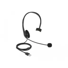   Delock Ultrakönnyű USB Mono fejhallgató hangerő szabályozóval személyi számítógéphez és laptophoz (DL-27177)