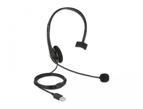 Delock Ultrakönnyű USB Mono fejhallgató hangerő szabályozóval személyi számítógéphez és laptophoz