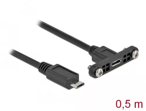 Delock Kábel, USB 2.0-s Micro-B típusú csatlakozóhüvely, panelrögzítés > USB 2.0-s Micro-B típusú cs (DL-35108)