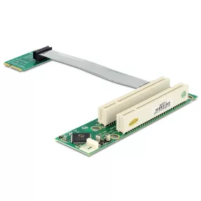   Delock emelőkártya Mini PCI Express > 2 x PCI 32 Bit 5 V flexibilis kábellel, 13 cm, balos (DL-41355)
