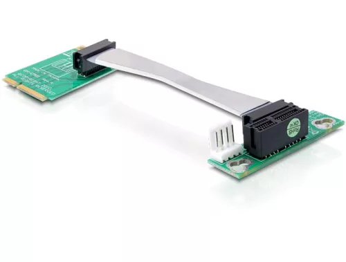Delock emelőkártya Mini PCI Express > PCI Express x1, balos, 13 cm (DL-41370)