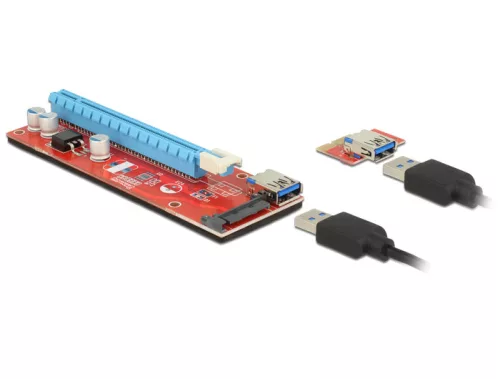 Delock Bővítőkártya PCI Express x1 > PCI Express x16, 60 cm-es USB-kábellel (DL-41423)