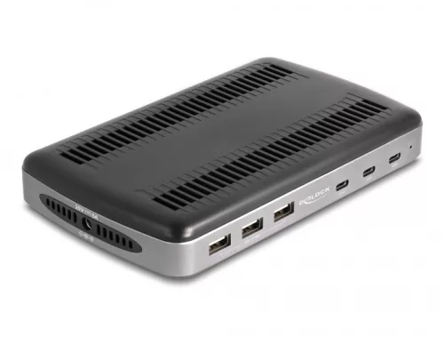 Delock USB töltőállomás 3 db. USB Type-C  PD-vel és 3 db. USB A-típusú csatlakozási felülettel (112 W) (DL-41461)