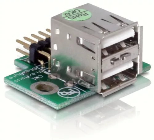 Delock USB Pinheader apa > 2x USB2.0 anya   fel (DL-41763)