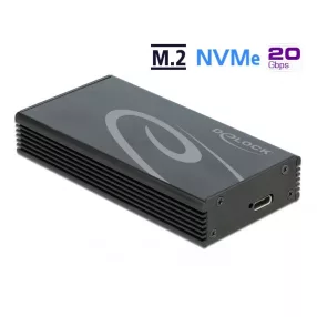   Delock M.2 NVMe PCIe SSD-hez kapcsolódó külső memória ház SuperSpeed USB 20 Gbps (USB 3.2 Gen 2x2) U (DL-42000)