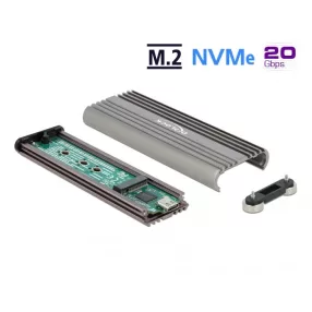   Delock M.2 NVMe PCIe SSD-hez kapcsolódó külső memória ház SuperSpeed USB 20 Gbps (USB 3.2 Gen 2x2) U (DL-42001)