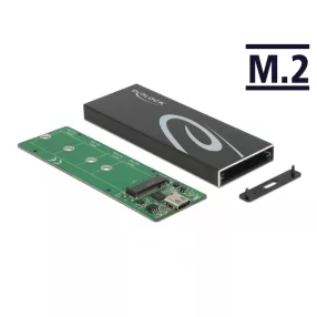   Delock Külső ház M.2 SATA SSD-hez USB Type-C  csatlakozóval anya (DL-42003)