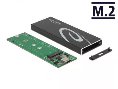 Delock Külső ház M.2 SATA SSD-hez USB Type-C  csatlakozóval anya (DL-42003)