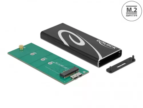 Delock Külső ház SuperSpeed USB B-kulcs M.2 SATA SSD-hez (DL-42007)