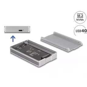   Delock USB4 40 Gbps ház 1 x M.2 NVMe SSD-hez   szerszámmentes (DL-42018)