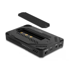   Delock USB Type-C  ház 1 x M.2 NVMe SSD-hez, valamint 1 x 2.5 , klón funkciós SATA SSD / HDD-hez (DL-42020)