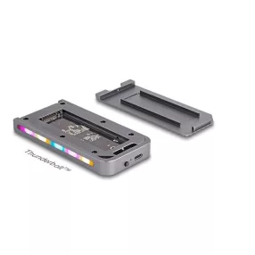   Delock USB 40 Gbps ház for 1 db. M.2 NVMe SSD játék stílusban LED fénnyel és ventilátorral   szerszám nélkül rögzíthető (DL-42025)