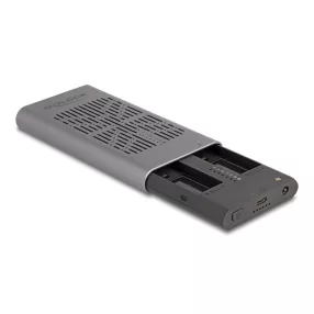   Delock Külső USB 20 Gbps ház 2 x M.2 NVMe PCIe SSD-hez USB Type-C  anyával és klón funkcióval (DL-42027)