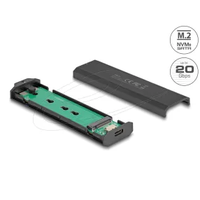   Delock Külső USB Type-C  20 Gbps kombinált ház M.2 NVMe PCIe vagy SATA SSD eszközhöz - szerszám mentes (DL-42031)